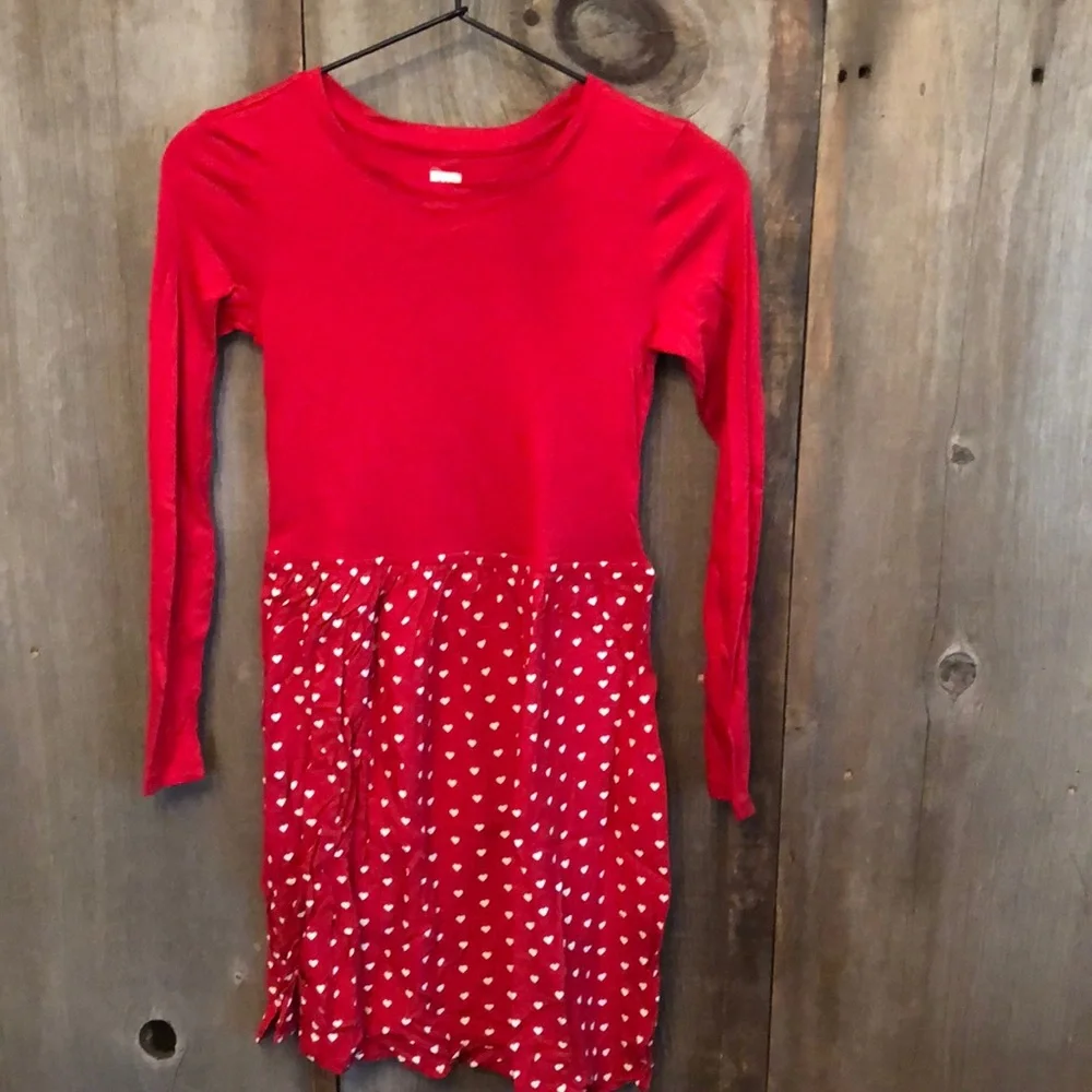GapKids Red Skater Dress in Red and Hearts Print Size XL 12 Regular Girls